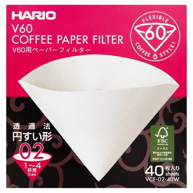 HARIO - Filtro de papel blanqueado 02 - 40 unidades